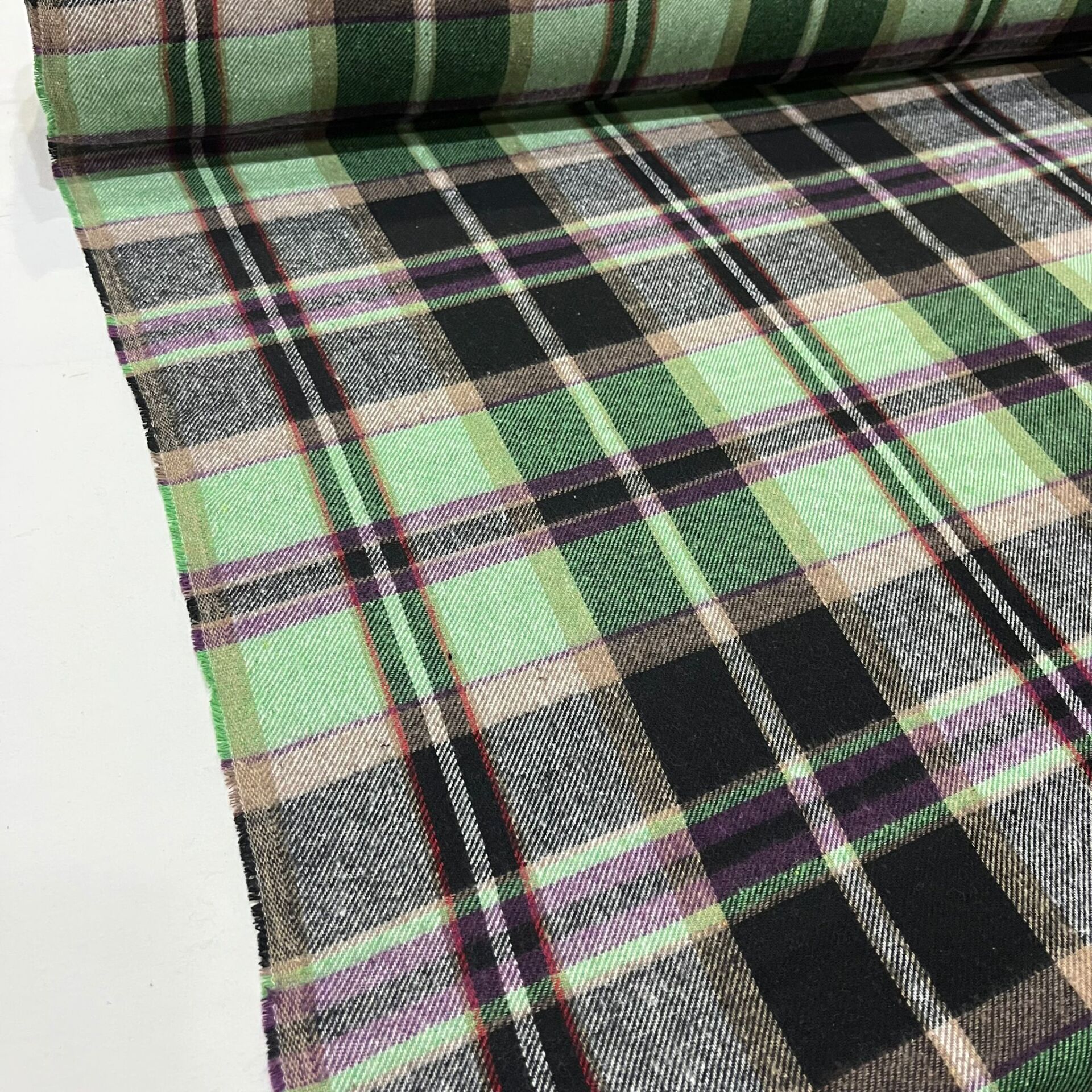 Mor-Yeşil Ekose Oduncu Kumaş