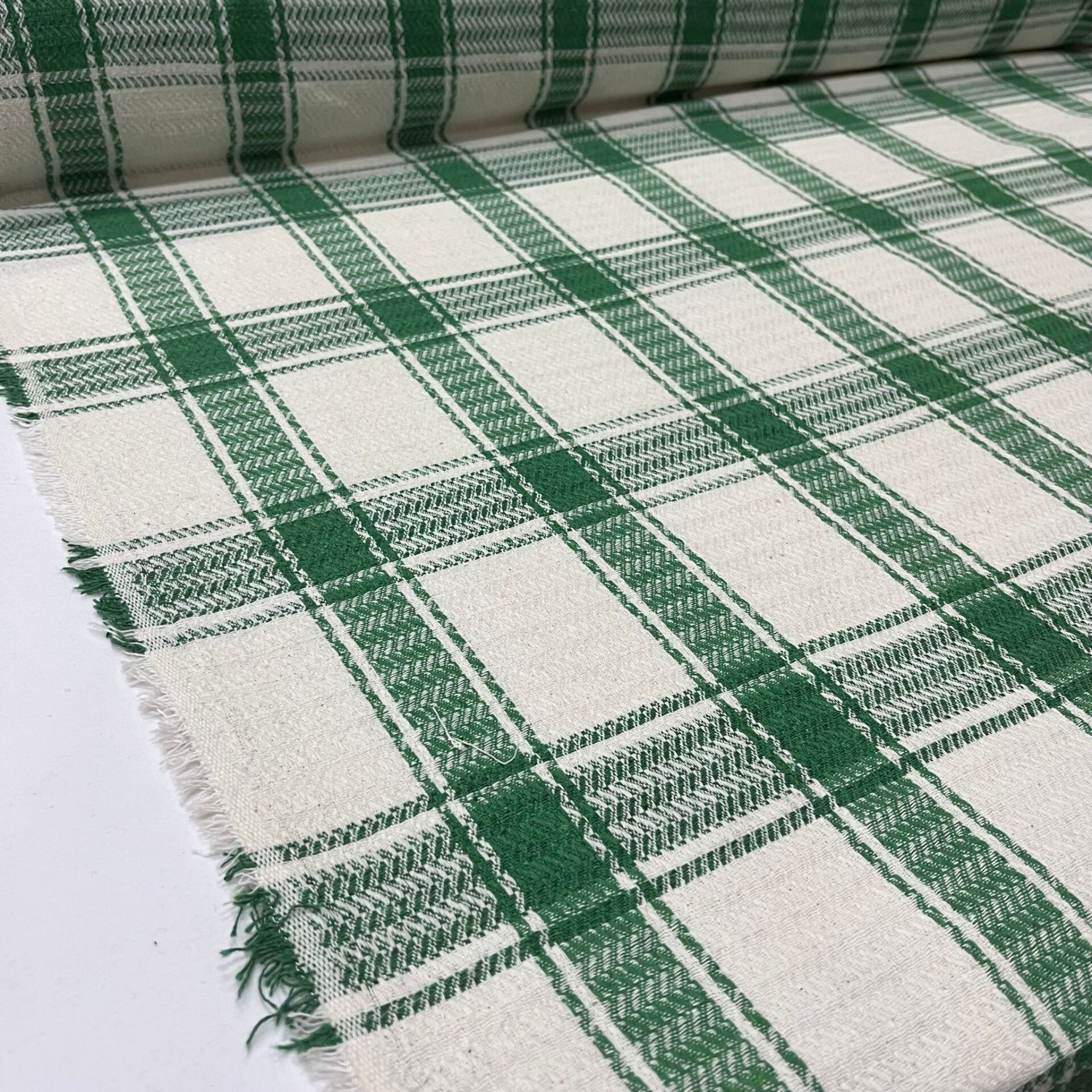 Yeşil Ekose Şanel Kumaş