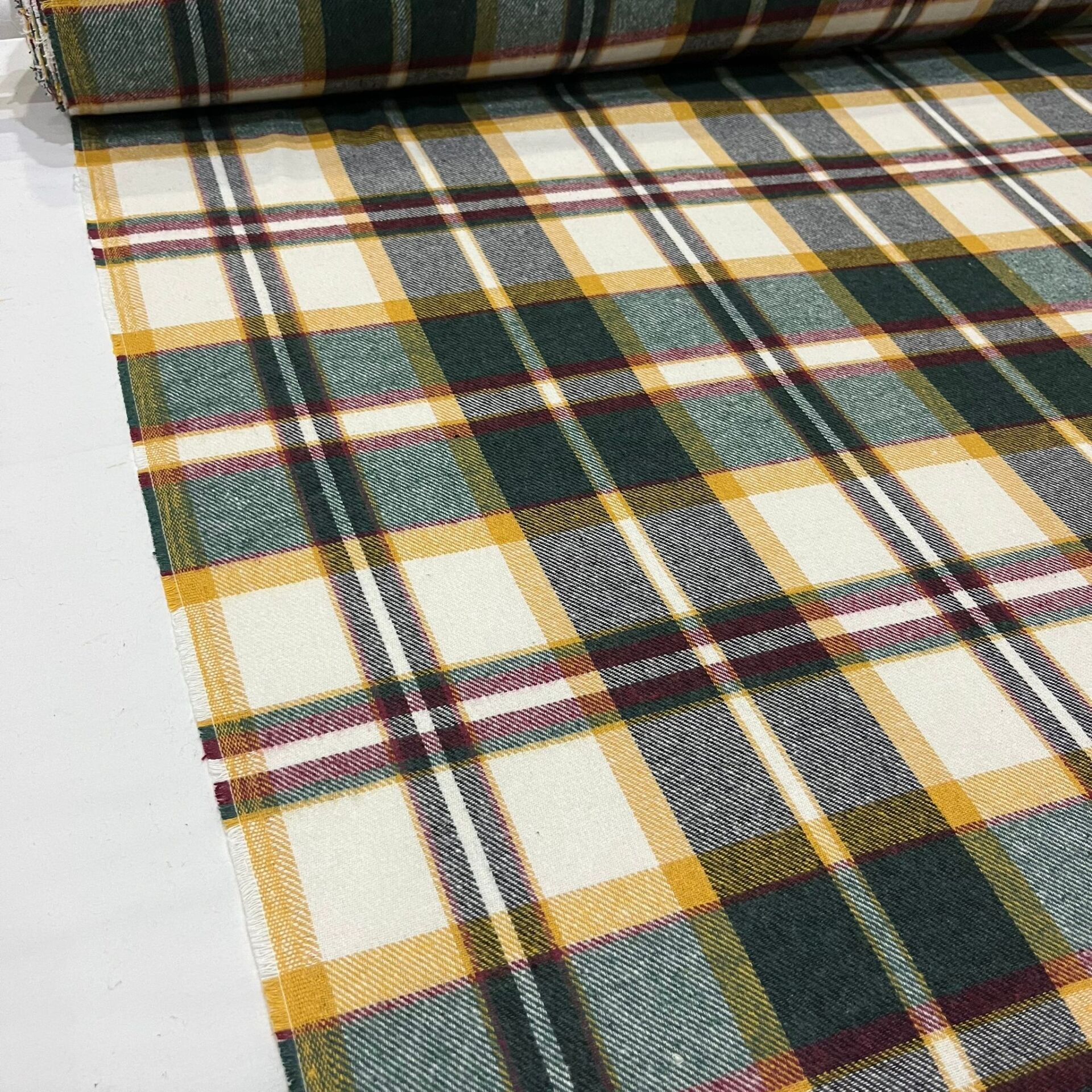 Yeşil-Sarı Ekose Oduncu Kumaş