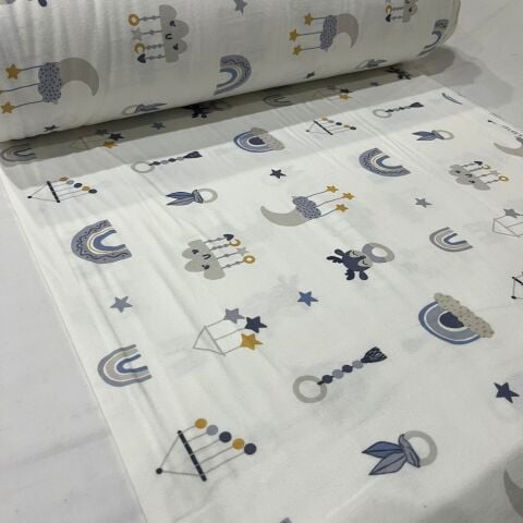 Mavi Masal Dünyası Pazen Kumaş