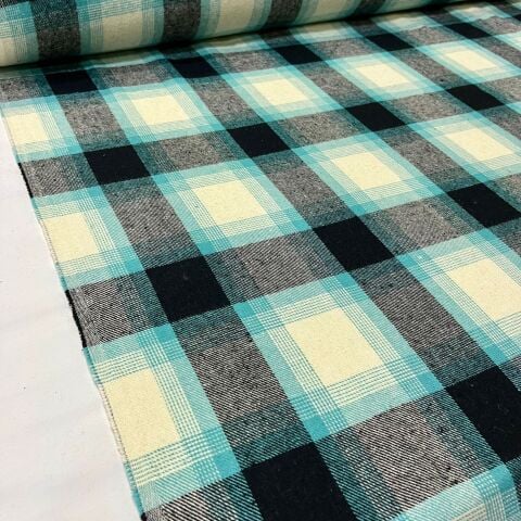 Turkuaz Ekose Oduncu Kumaş