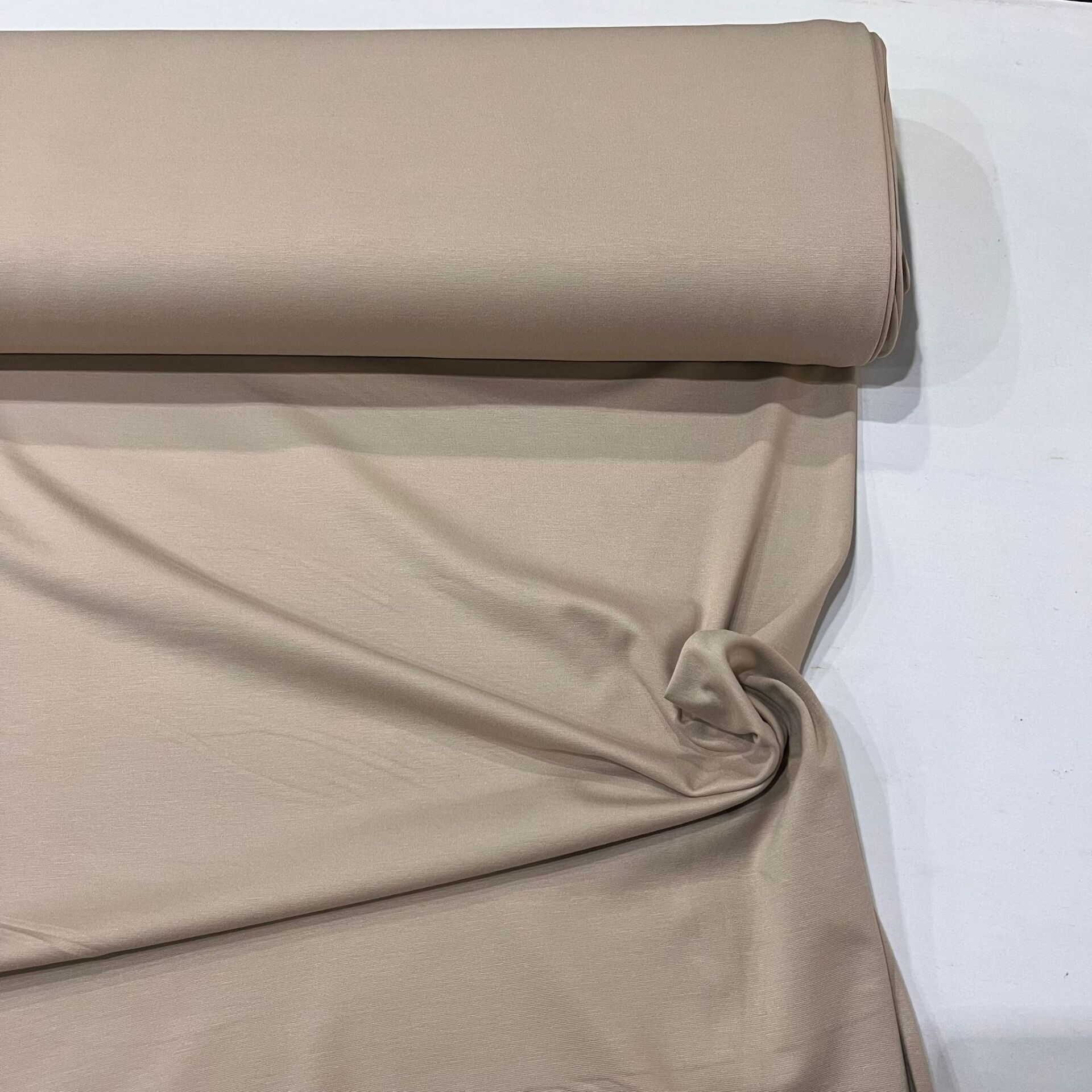 Bej Çelik Jarse Likralı Penye Kumaş