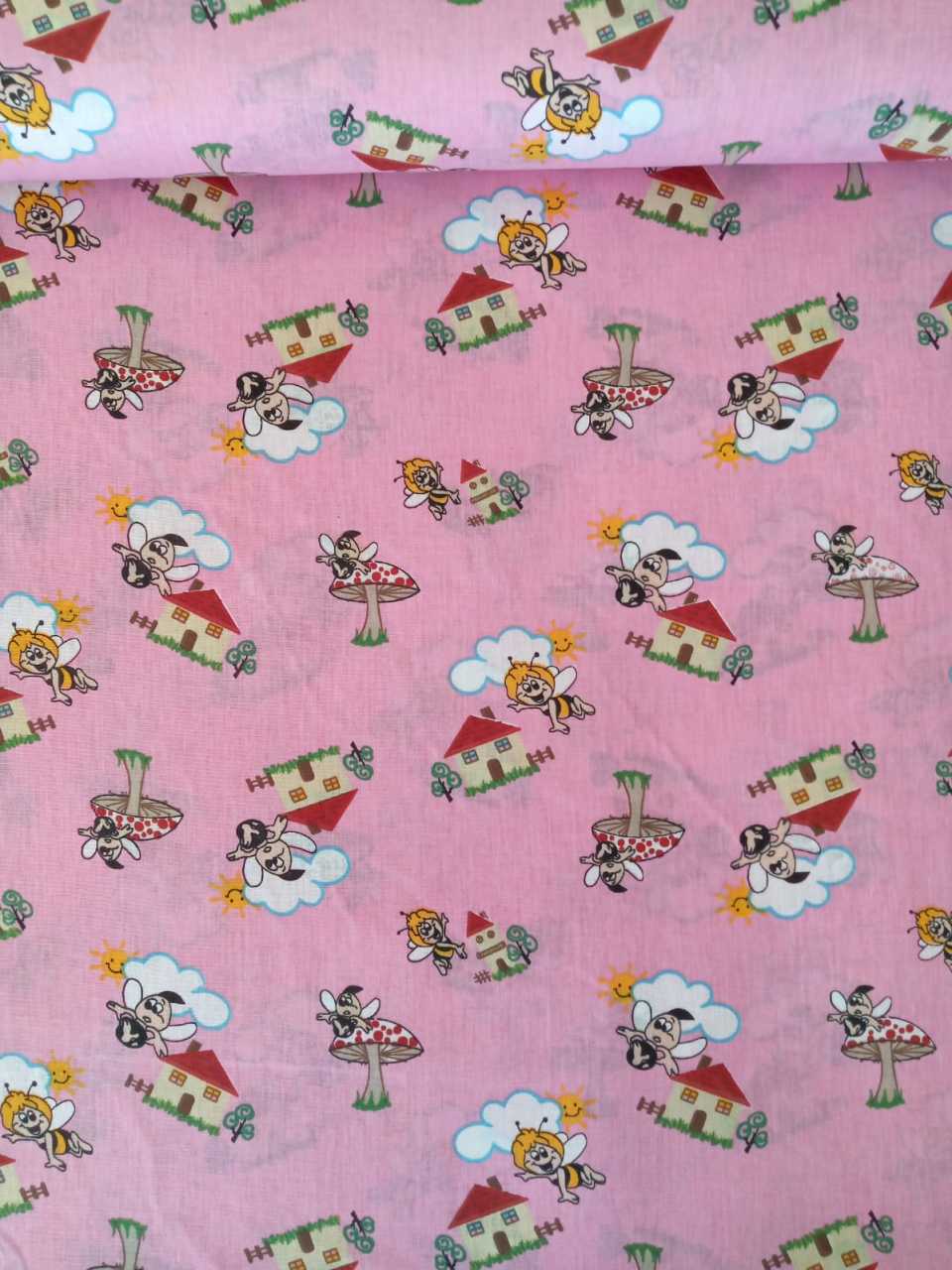 Neşeli Arılar Poplin Kumaş