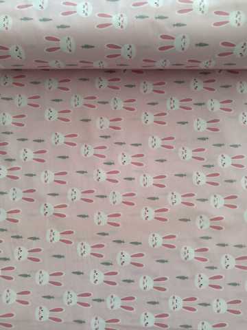 Pembe Tavşan Poplin Kumaş