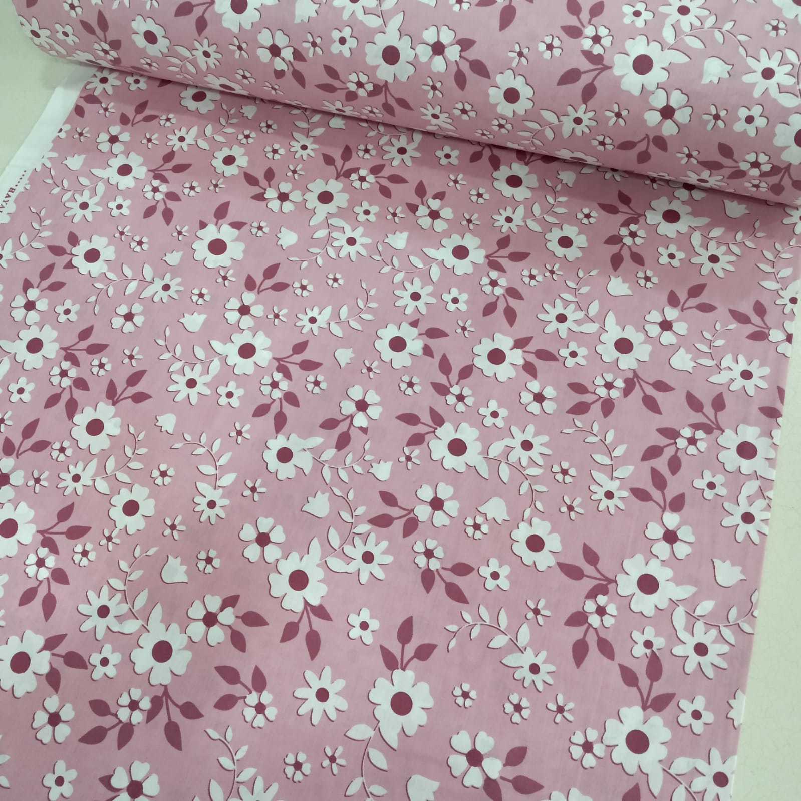 Pembe Papatyalar Poplin Kumaş