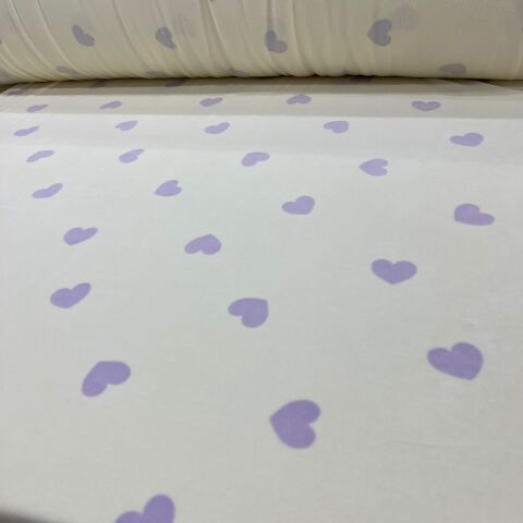 Krem Lila Kalpli Pamuk Penye Kumaş En 190cm