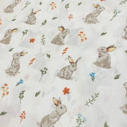 Tavşanlar Poplin Kumaş