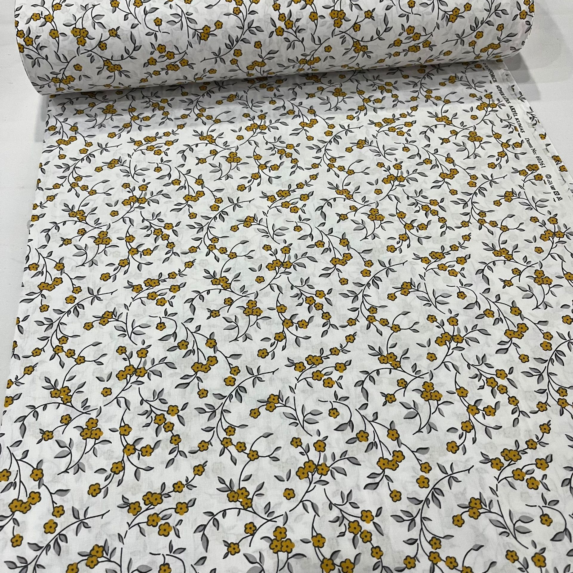 Sarı Sarmaşık Poplin Kumaş