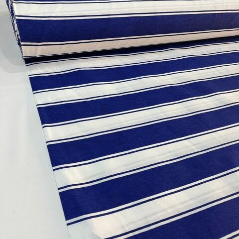 Mavi Çizgili Branda Kumaşı En 220 cm