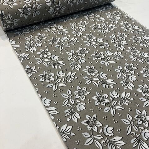 Kahve Zambak Poplin Kumaş