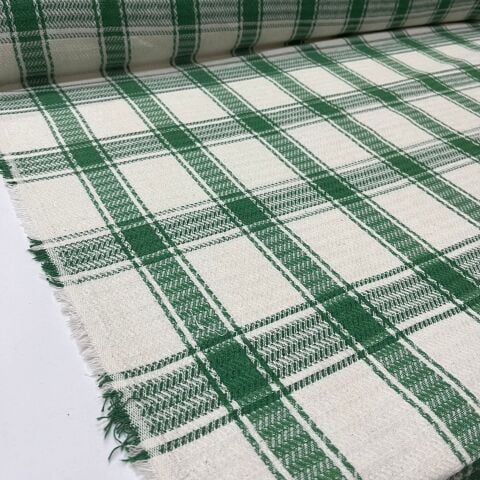 Yeşil Ekose Şanel Kumaş