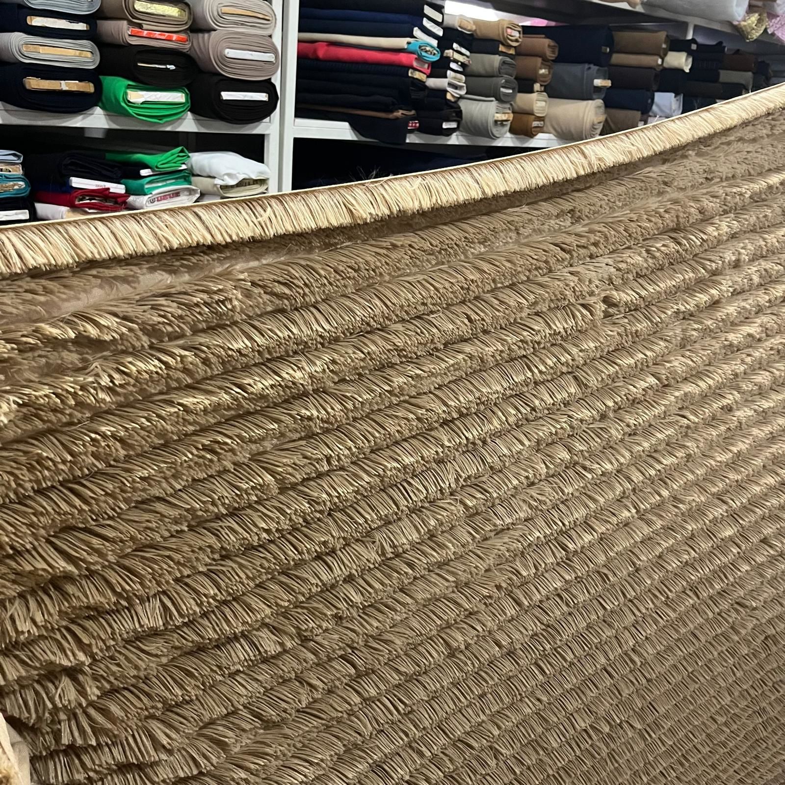 Bej Püskül Peluş Kumaş