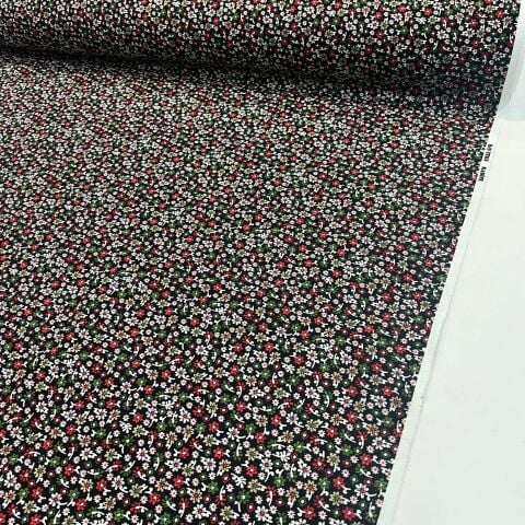 Kırmızı Çıtır Çiçekler Divitin Kumaş