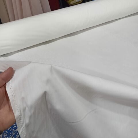 Ekru-Kırık Beyaz Formalık Poplin Kumaş