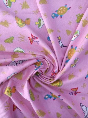 Kaplumbağa Tavşan Pazen Kumaş Pembe