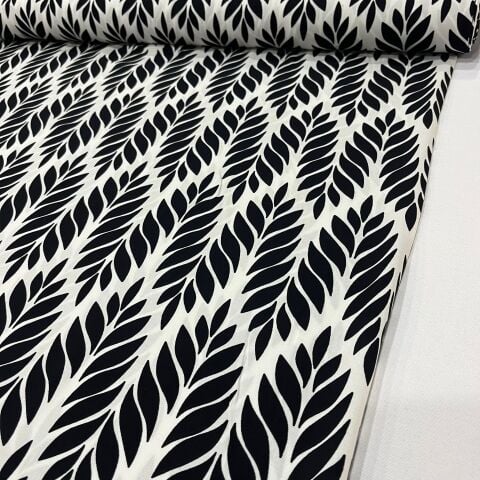 Siyah Esinti Viskon Kumaş