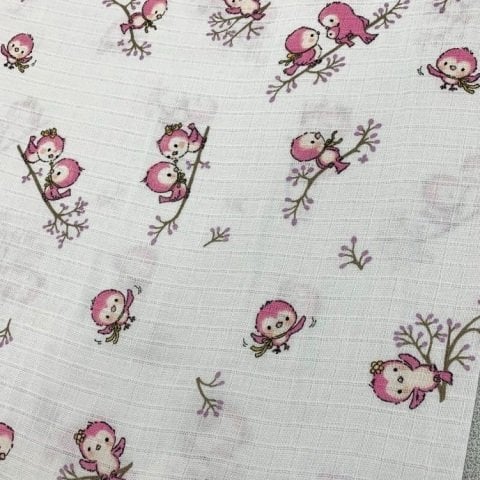 Pembe Kuşlar Müslin Bezi