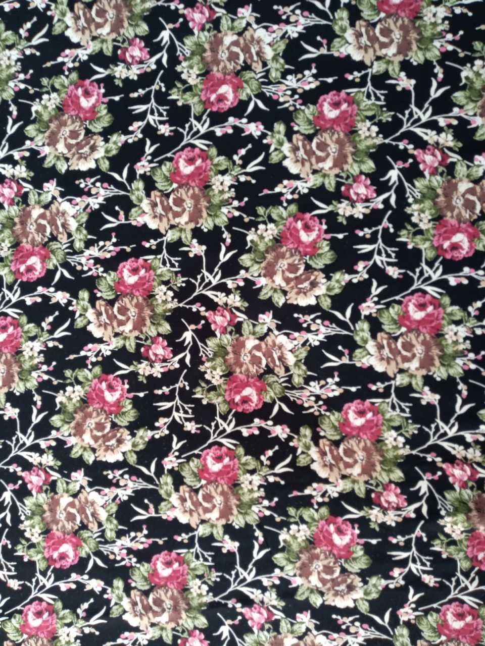 Büyük Güllü Kaşmir Kumaş Pembe