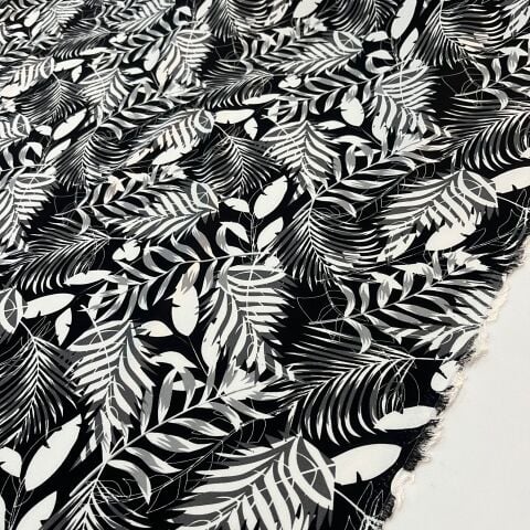 Siyah Panama Viskon Kumaş