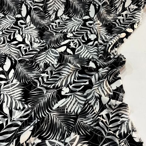 Siyah Panama Viskon Kumaş