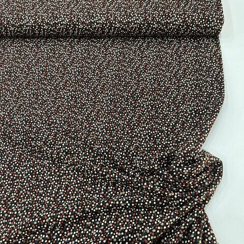 Kahve Çıtır Çiçekli Viskon Kumaş