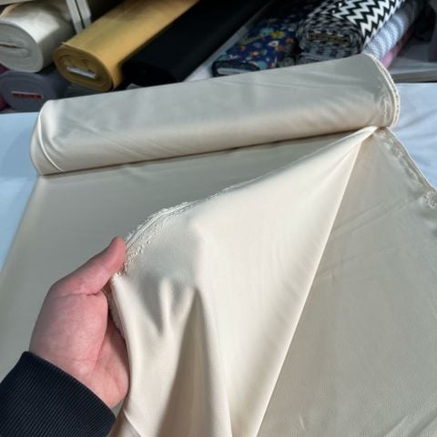 Bej Likralı Floş Krep Kumaş