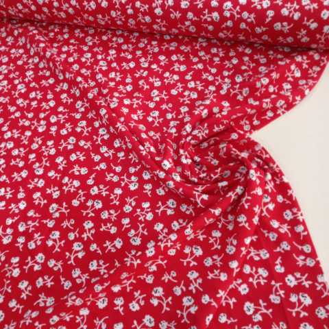 Ebruli Kırmızı Viskon Kumaş