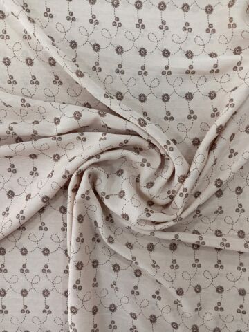 Mavi Bürümcük Krinkıl Şifon Kumaş Sütlü Kahve