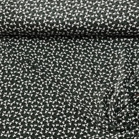 Yeşil Flowers Viskon Kumaş