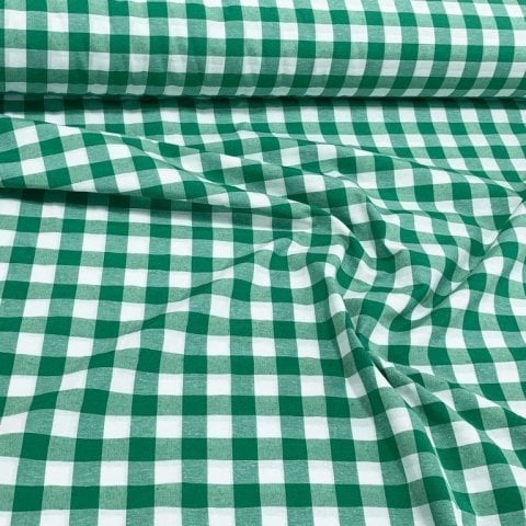 Yeşil Büyük Pötikare Zefir Kumaş