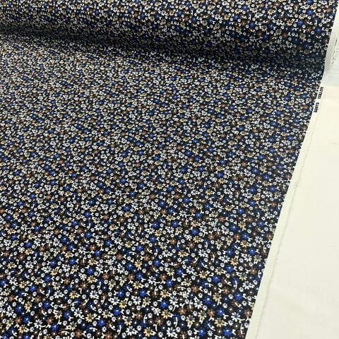 Mavi Çıtır Çiçekler Divitin Kumaş