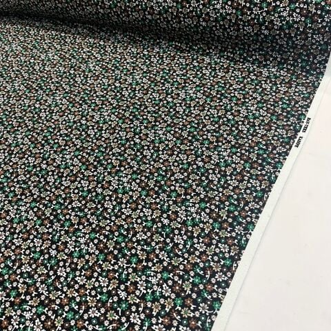 Yeşil Çıtır Çiçekler Divitin Kumaş