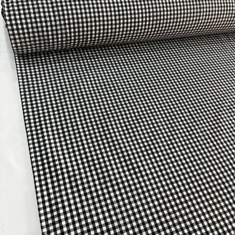 Siyah Küçük Pötikare Zefir Kumaş