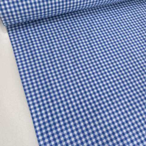 Mavi Küçük Pötikare Zefir Kumaş