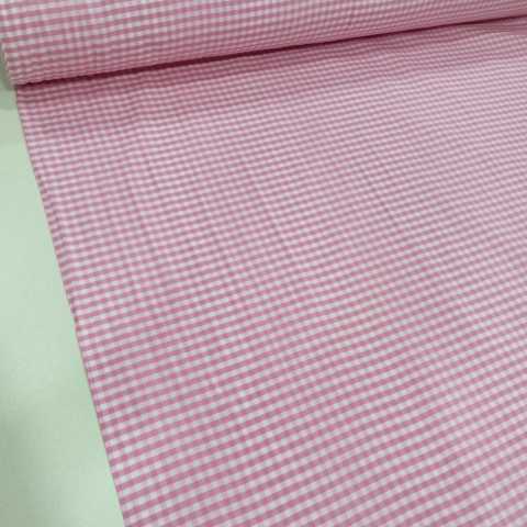Pembe Küçük Pötikare Zefir Kumaş
