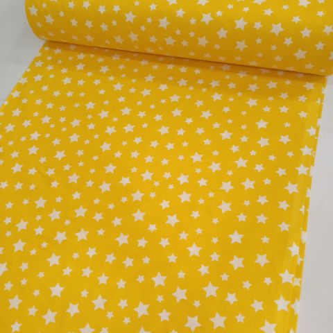 Sarı Yıldızlar Poplin Kumaş