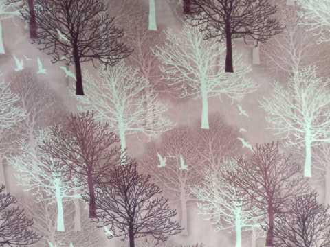 Orman Tablo Poplin Kumaş Gül Kurusu