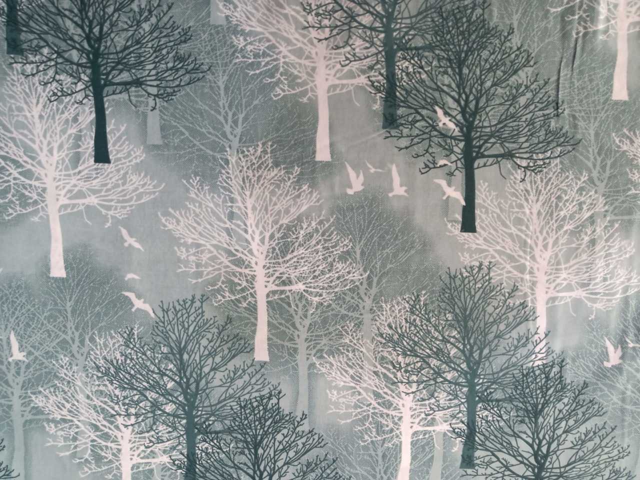 Orman Tablo Poplin Kumaş Su Yeşili