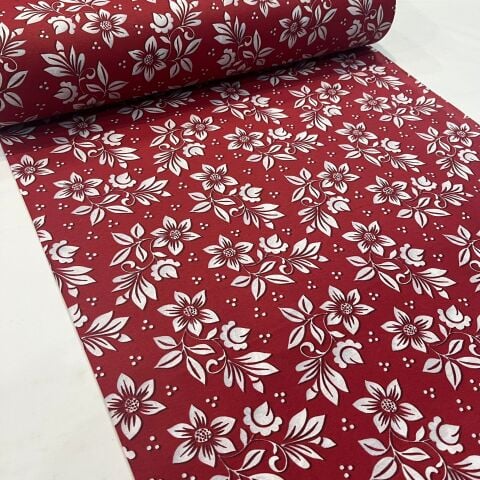 Kırmızı Zambak Poplin Kumaş
