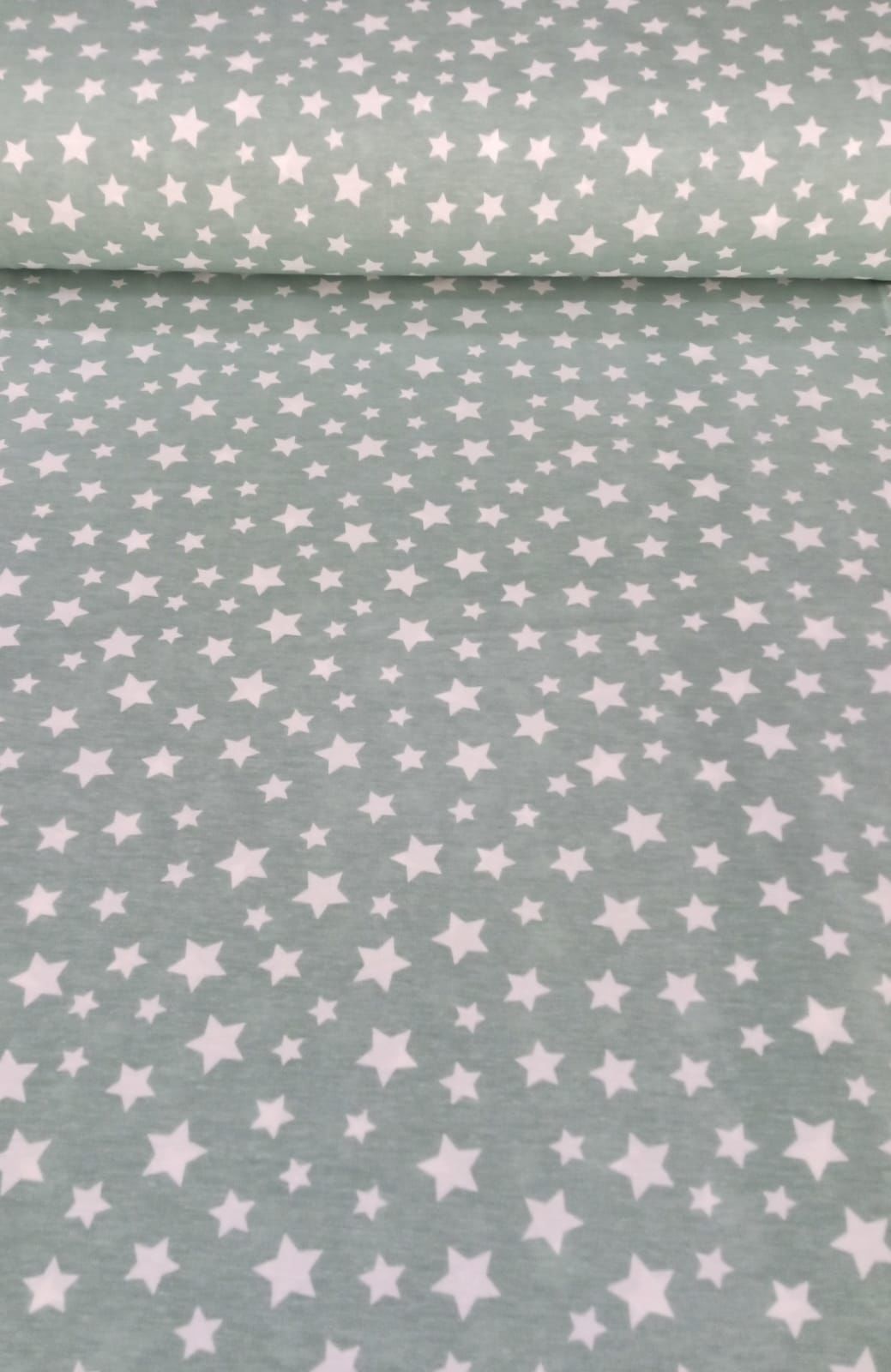 Yıldızlar Poplin Kumaş Su Yeşili