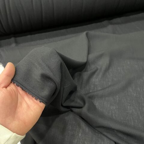 Siyah Ham Keten Kumaş