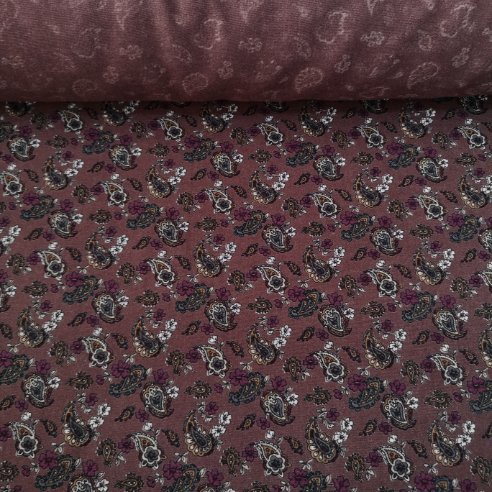 Küçük Şal Desenli Yün Angor Bordo