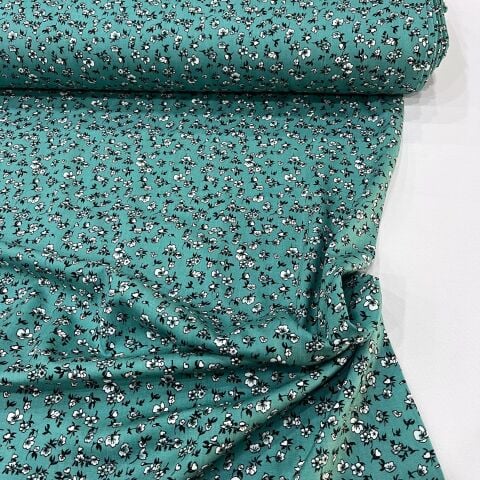 Mint Rüya Çiçekler Viskon Kumaş