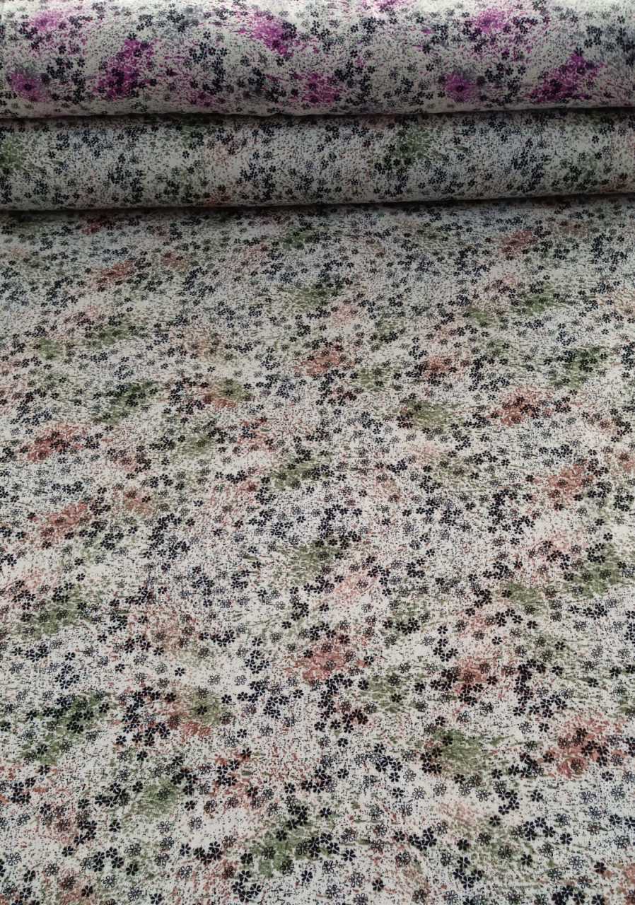 Pastel Çiçekler Viskon Kumaş