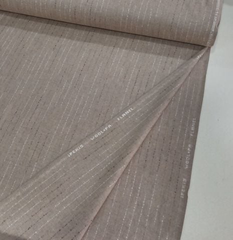 Yünlü Sütlü Kahve Çizgili İPEKİŞ FLANEL Kumaş