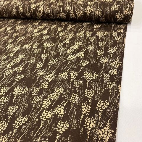 Kahve Sümbül Viskon Kumaş