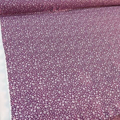 Gül Pembesi Minik Çiçekli Viskon Kumaş