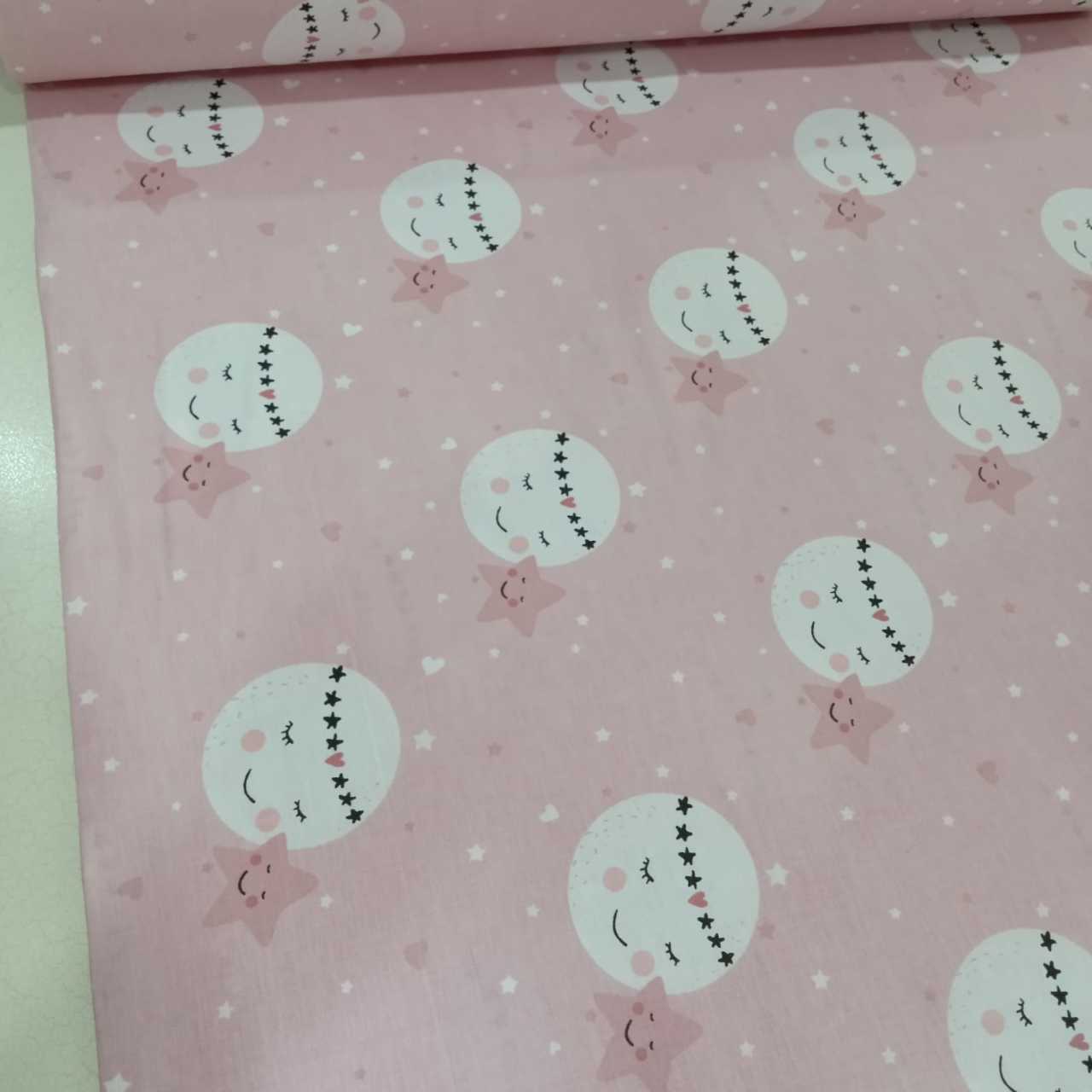 Pembe Uykucu Ay Poplin