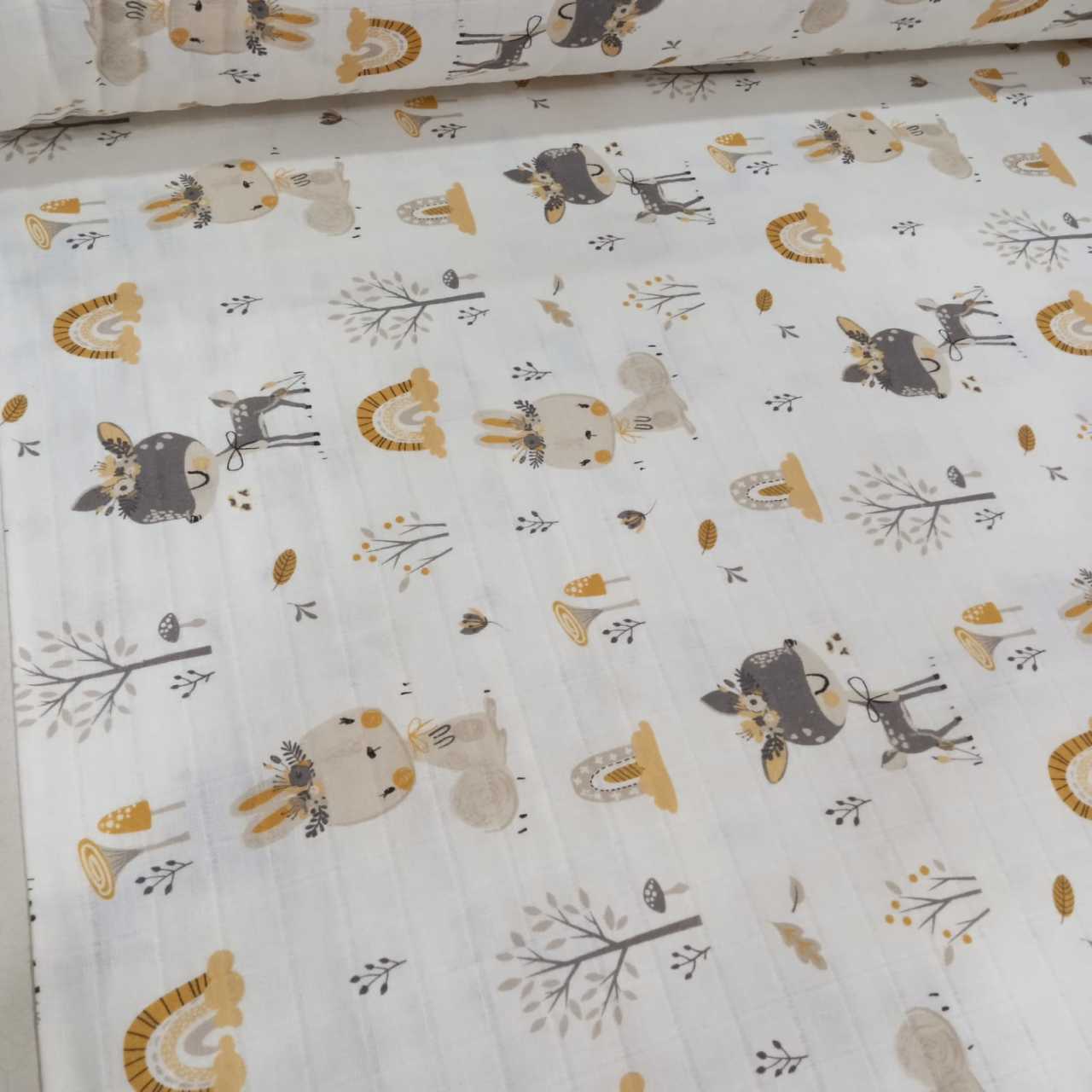 Sarı Gri Bambi Müslin Bezi