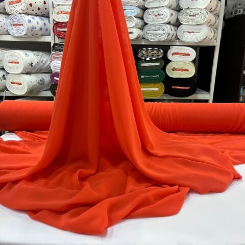 Nar Çiçeği Şifon Kumaş